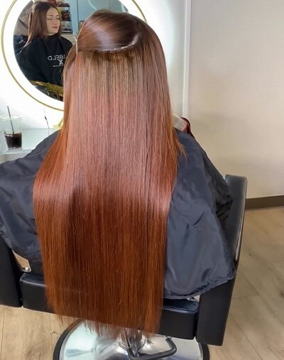 Silky straight hair extensions for added length and volume